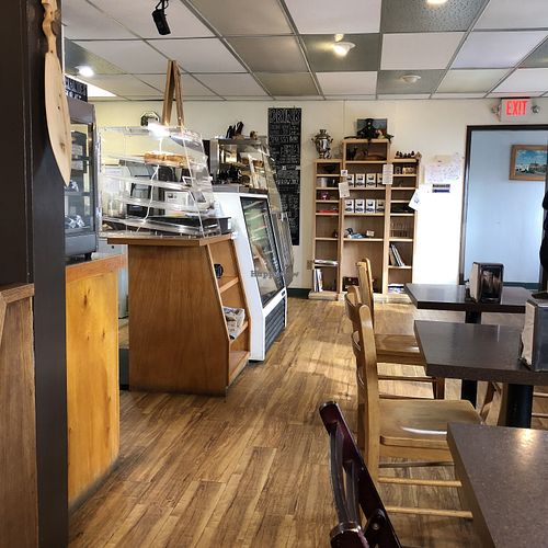 Entrance, bakery cases, and cashier at LUNCH Cafe and Eatery in Fairbanks