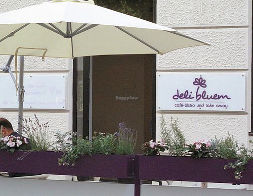 entrance and outdoor seating at Deli Bluem in Vienna