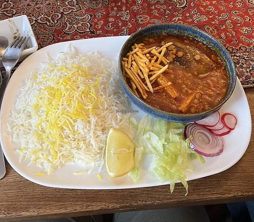 Gheyme Bademdjan mit Tofu  at Persia Restaurant in Leipzig