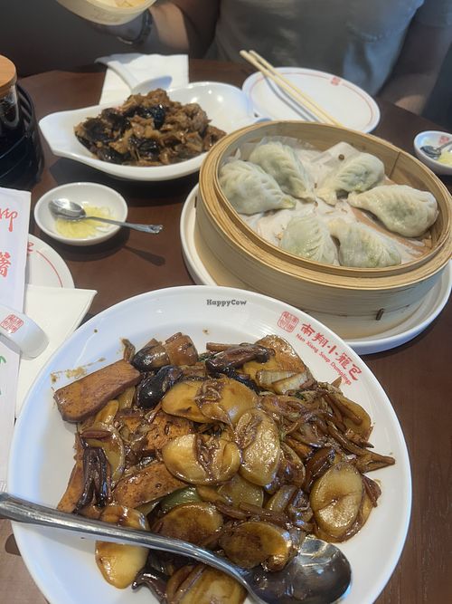 Tofu and mushroom, veggie dumplings, rice cakes with veggies and mushrooms.   at Nan Xiang Soup Dumplings    in Pittsburgh