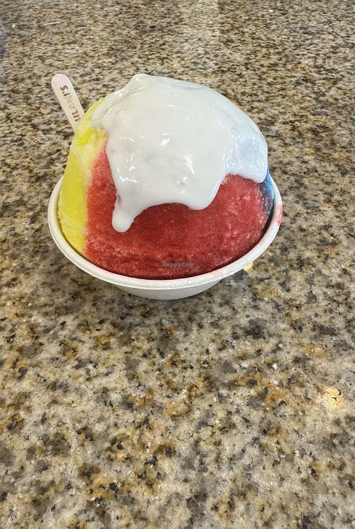 Hawaiian Rainbow with haupia cream   at Ululani's Hawaiian Shave Ice  in Wailuku