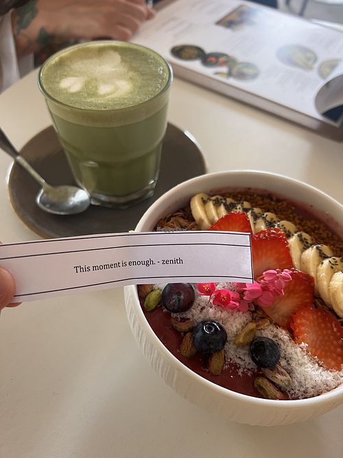 Matcha and acai ball   at Zenith Cafe in Ao Nang