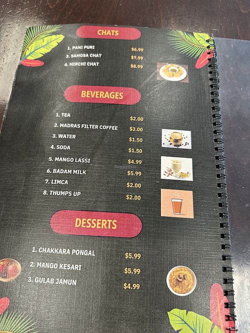 Menu 4  at Dosabytes in Franklin Park