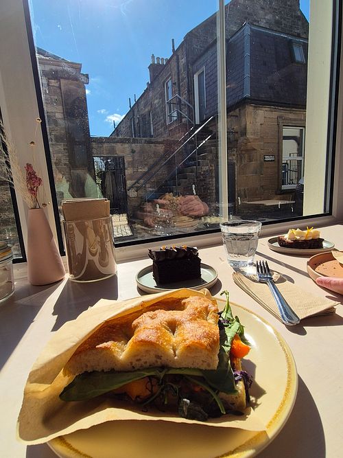 Vegan foccacia sandwich at Company Bakery in Musselburgh