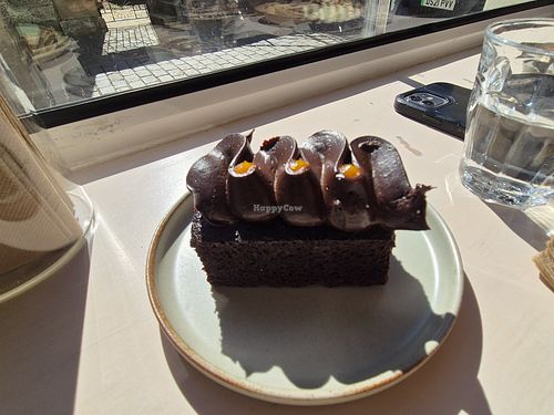 Vegan chocolate ganache cake with passionfruit at Company Bakery in Musselburgh