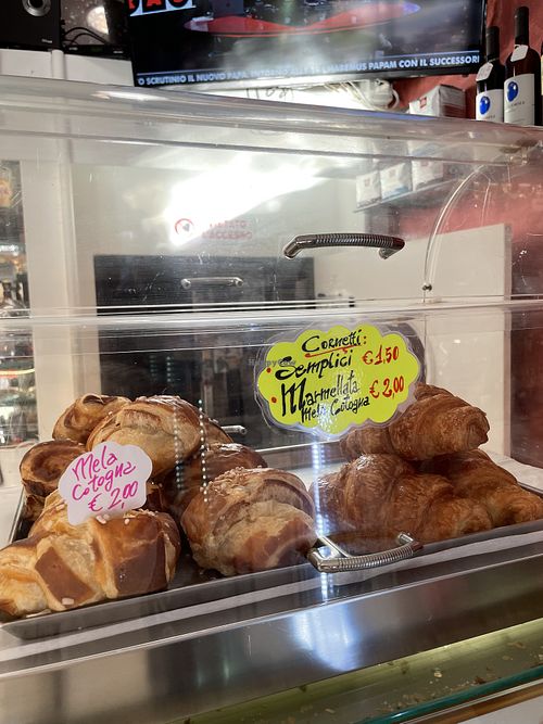 Vegan croissants  at Pasticceria Fiorelli in Sperlonga