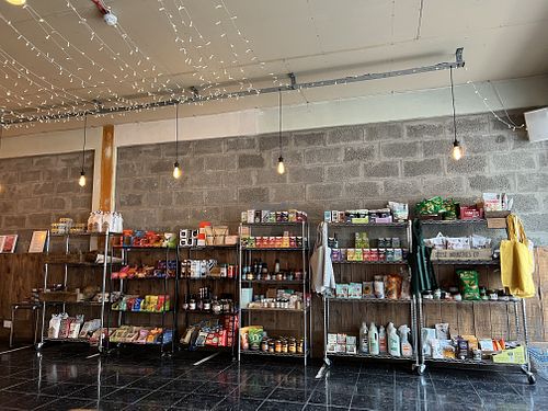 Groceries shelves   at Foodstory Cafe in Aberdeen