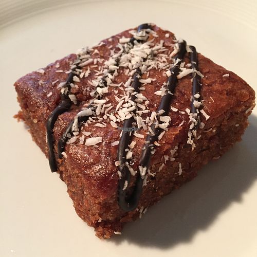 vegan chocolate cake  at Foodstory Cafe in Aberdeen