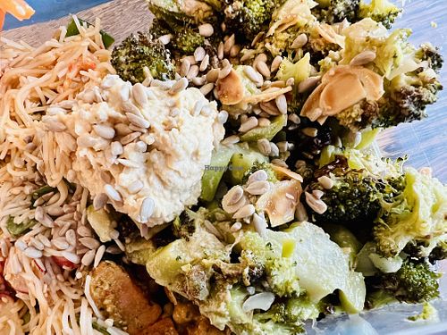 Broccoli tahini salad  at Foodstory Cafe in Aberdeen