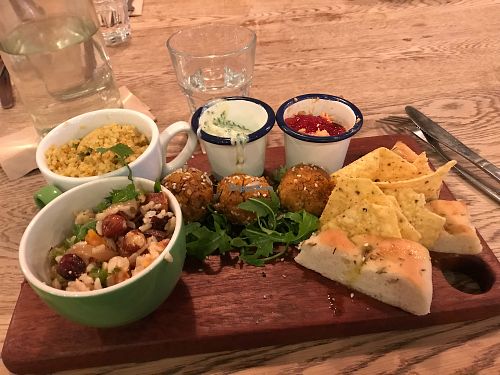Falafel platter at Foodstory Cafe in Aberdeen