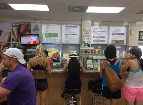 Ordering counter inside the Texaco gas station at Milk Gone Nuts in Miami Beach