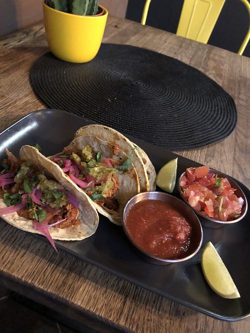 Tacos (2 with jackfruit, one veggie)  at Los Capolitos in Liberec