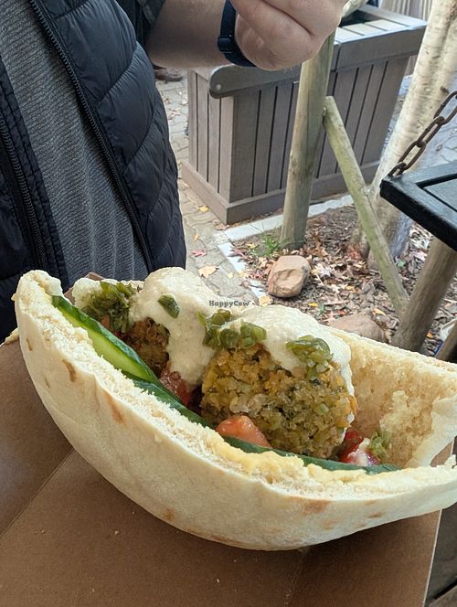 Falafel pita at Saucery in Greyton