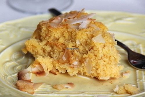 Vegan coconut cake at House of Wonders in Cascais