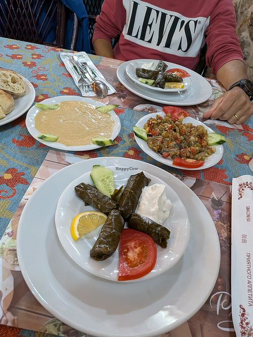 Porzioni piccole e involtini comprati al supermercato at Kale Terrasse Restaurant in Nevsehir