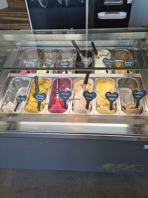 Richtig leckere Eissorten at Café & Bistro Kåseberga in Loderup