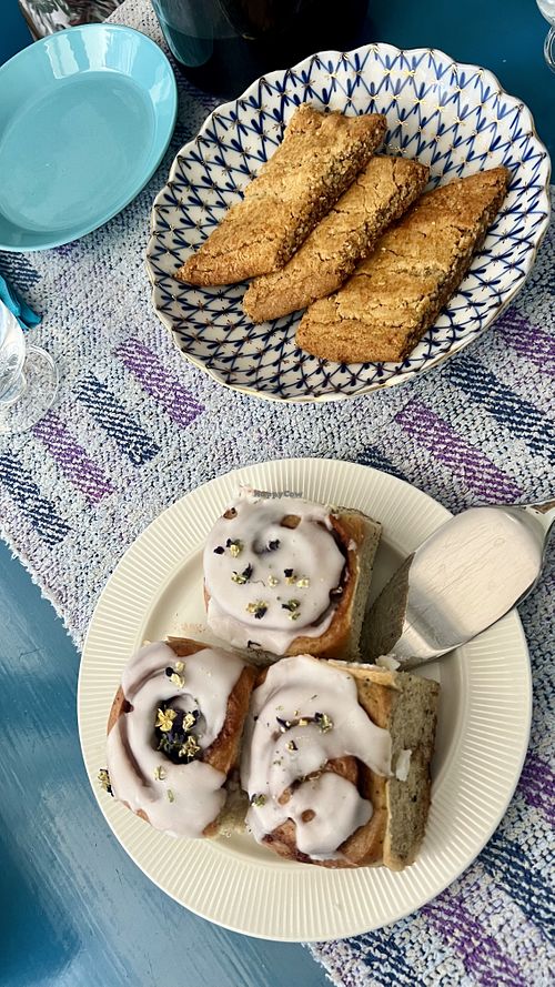 Cinnamon buns and hemp & chocolate cookies  at Vegalicious Pastry in Helsinki