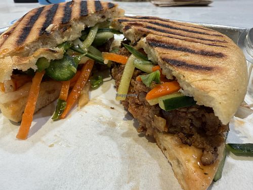 Bahn mi with impossible   at Mendocino Farms in Santa Rosa