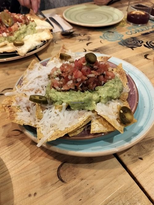 Nachos con guacamole at Puro Corazón (Fonda & Tequila) in Gijon