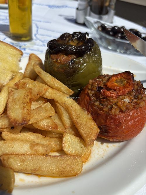 Gemista & olives | May 2025  at Taverna George in Corfu