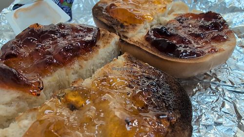 Bagel with jelly at Zia Maria's Caffè in Bunnell