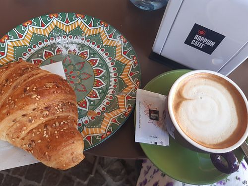 Brioche and Cappuccino at Caffè Gelateria Bar Caffè Pedrina in Caorle
