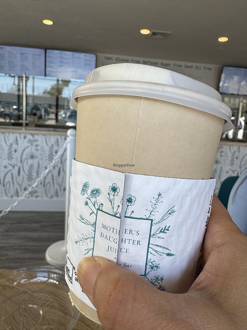 Tea with almond milk   at Mother's Daughter Juice + Wellness Bar in Brockton