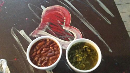 rice & beans, and vegan veg/greens at Sweet Yams Organic Takeout in San Antonio