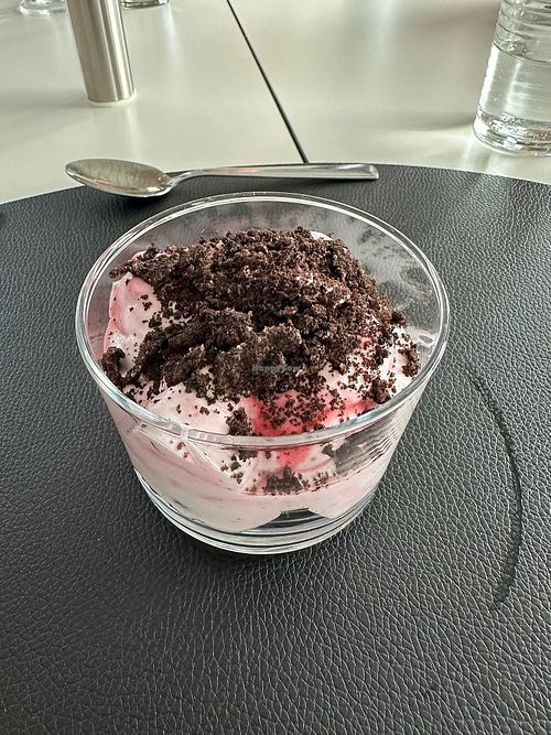 Fruity and chocolate dessert at Varangertunet in Vestre Jakobselv