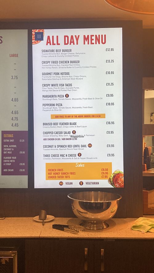 Menu  at BFS - Fed and Watered - Departures Lounge in Belfast