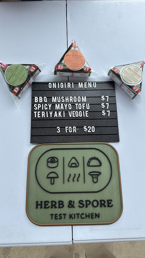 Onigiri, rotating flavors.  at Herb & Spore Test Kitchen in Jackson