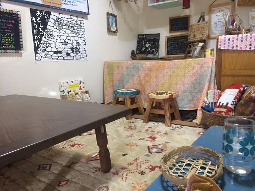 Cosy interior  at Mugi Cafe in Inuyama