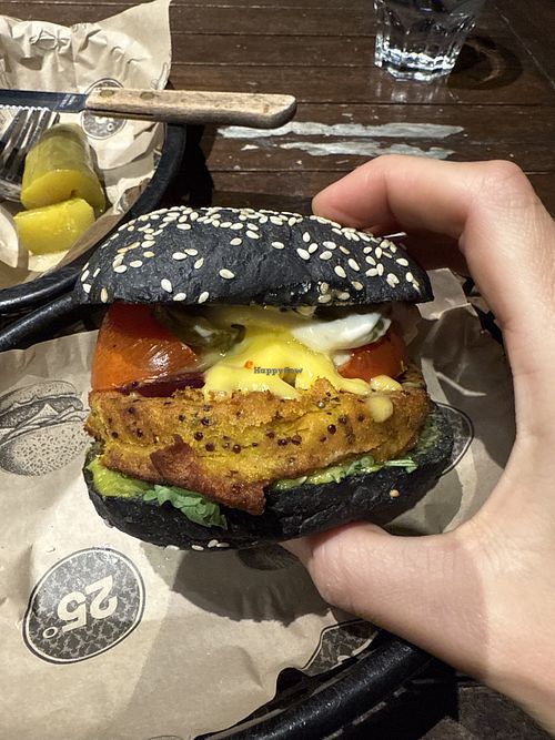 Vegan burger   at 25 Degrees in Lake Tekapo