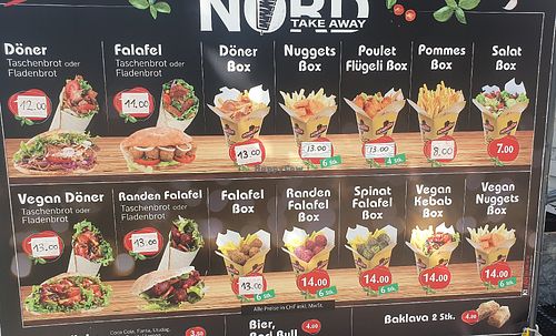 Menu at Nord Take Away in Zurich
