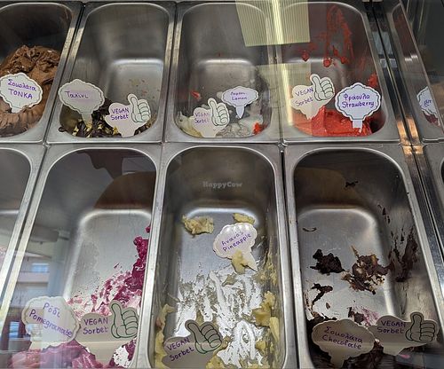 vegan sorbets at Stella's Ice Cream  in Crete