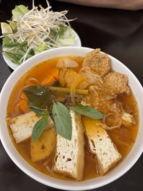 Thai noodle soup  at Hy Lac Chay in Da Lat