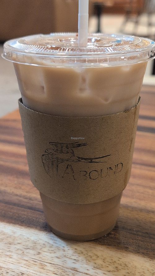 Iced chai latte with oat milk at Abound in Crystal River