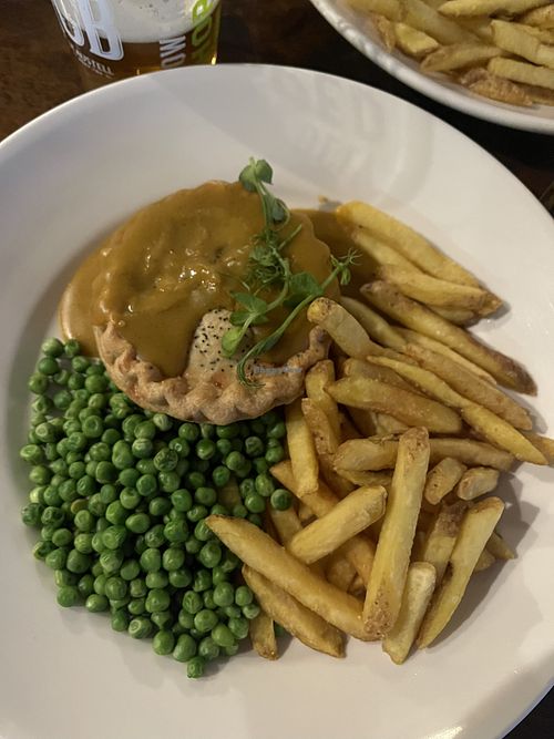 Sweet potato and butternut squash pie with curry sauce 😋  at Smugglers Den Inn in Newquay