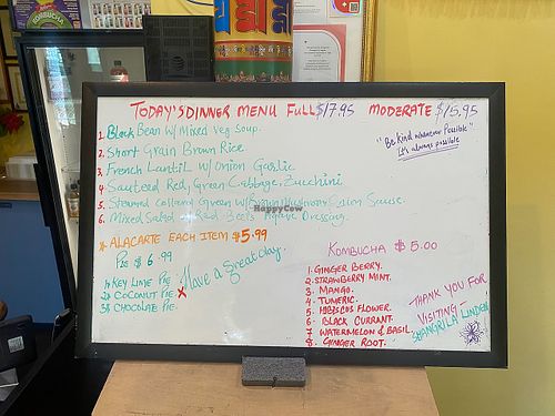 Daily menu at Shangri-La Vegan - Linden in Oakland