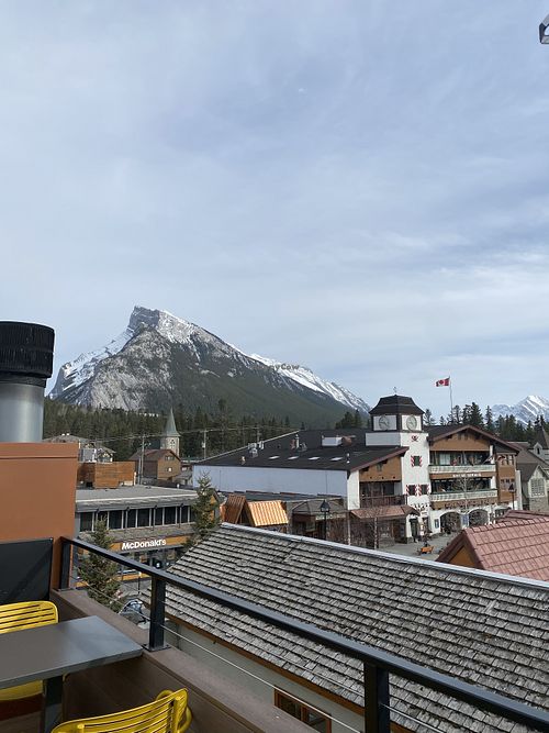 Patio view  at The Elk & Oarsman  in Banff