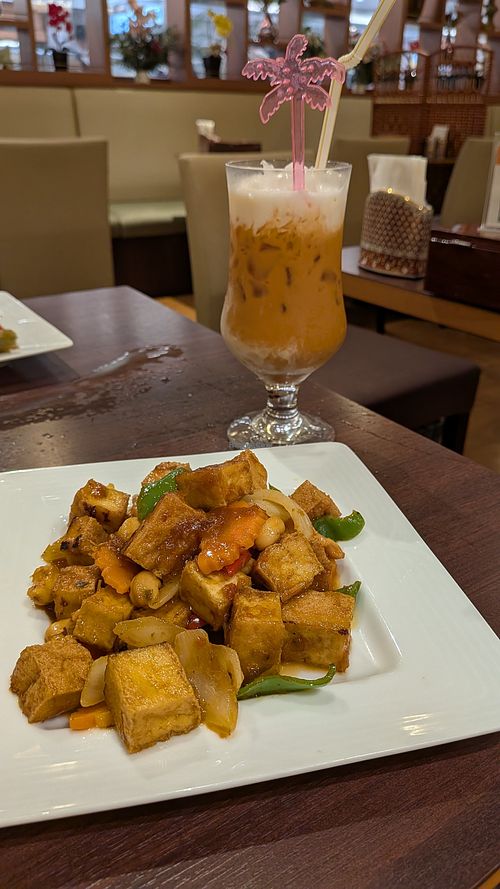 Peanuts sauce with tofu at Jasmine Thai  in Tokyo