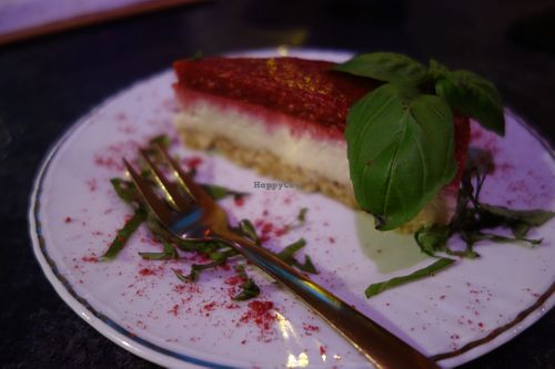 Raspberry cheesecake (vegan) at EDEN in Saarbrucken