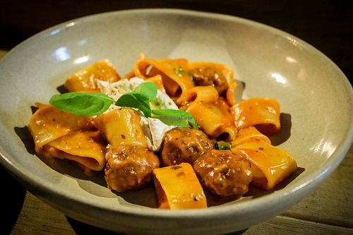 pasta with meat balls at Smith & Daughters in Collingwood