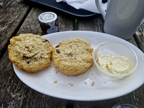 Clotted cream (vegan) at National Trust Lydford Gorge Tea Rooms in Okehampton