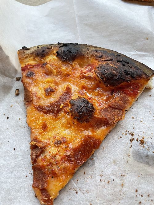 Vegan pepperoni pizzaa  at Vic's Pizzeria in Raleigh