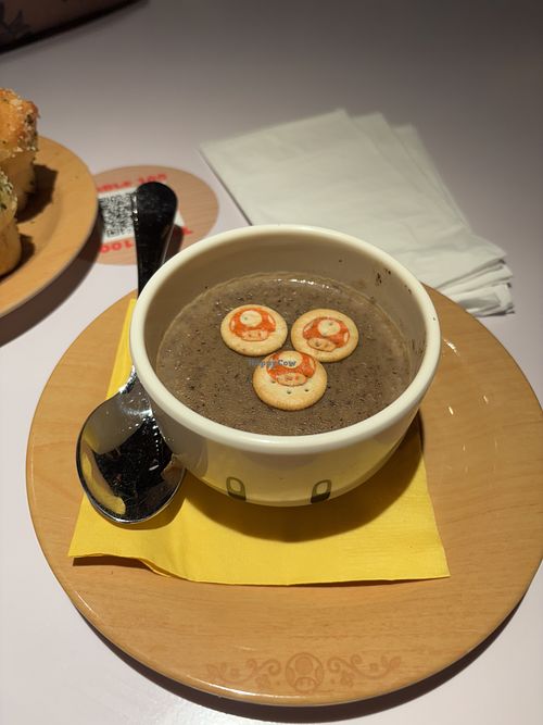the mushroom soup itself!  at Universal Epic Universe - Toadstool Cafe in Orlando