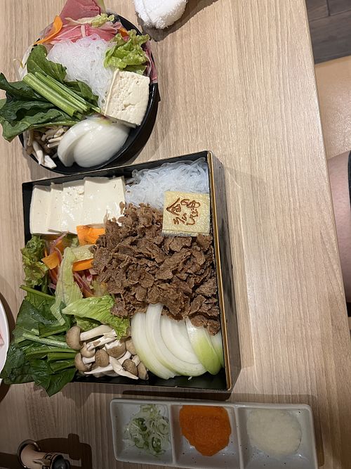 Next meat and veggies   at Shabu-Shabu & Lamb Shabu Kinnome – Ginza in Tokyo