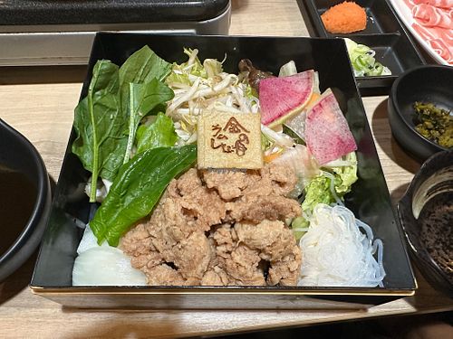Veggies and soy meat for shabu shabu  at Shabu-Shabu & Lamb Shabu Kinnome – Shinjuku in Tokyo