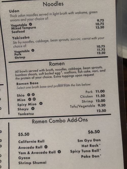 Ramen menu up close   at Ramen Dozo in Tempe
