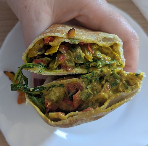 Curried chickpea wrap at The Snug in Mojacar